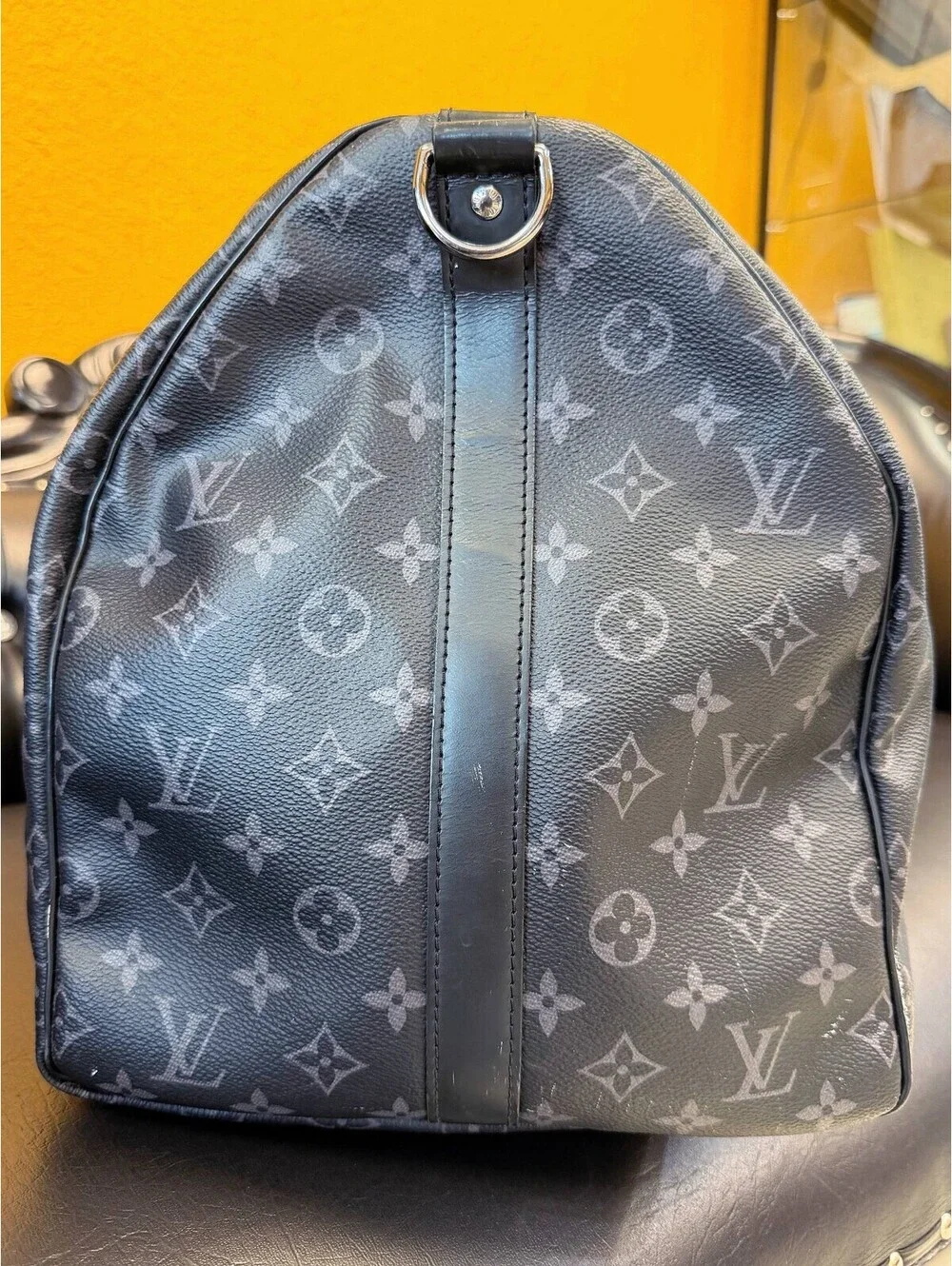Louis Vuitton Monogram Eclipse Keepall 55 Bandouliere Duffle